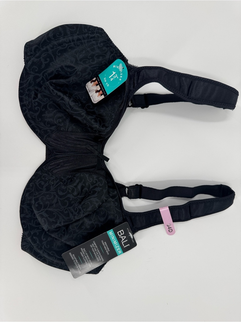 NWT Bali Black Minimizer Bra - 34D